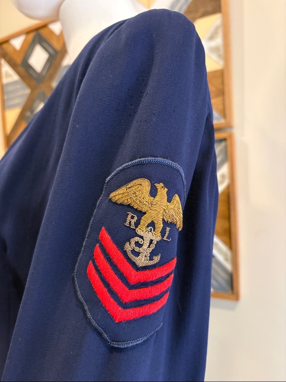 Vintage Ralph Lauren Collection 90s Nautical Sailor Wool Blazer Anchor Buttons 6